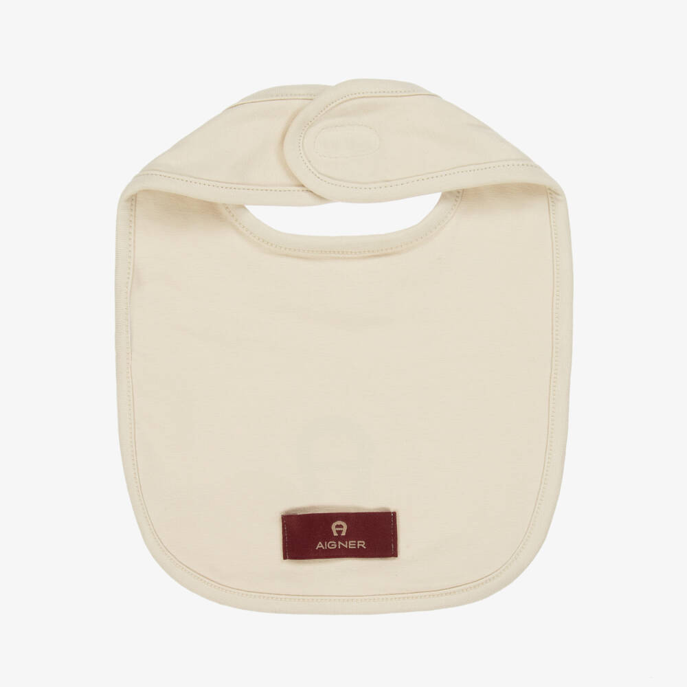 AIGNER-Baby Boys Beige Pima Cotton Bib | Childrensalon Outlet