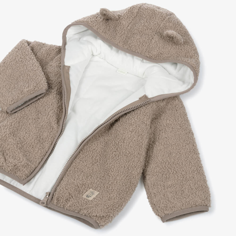 iDO-Baby Boys Beige Teddy Fleece Pram Coat | Childrensalon Outlet