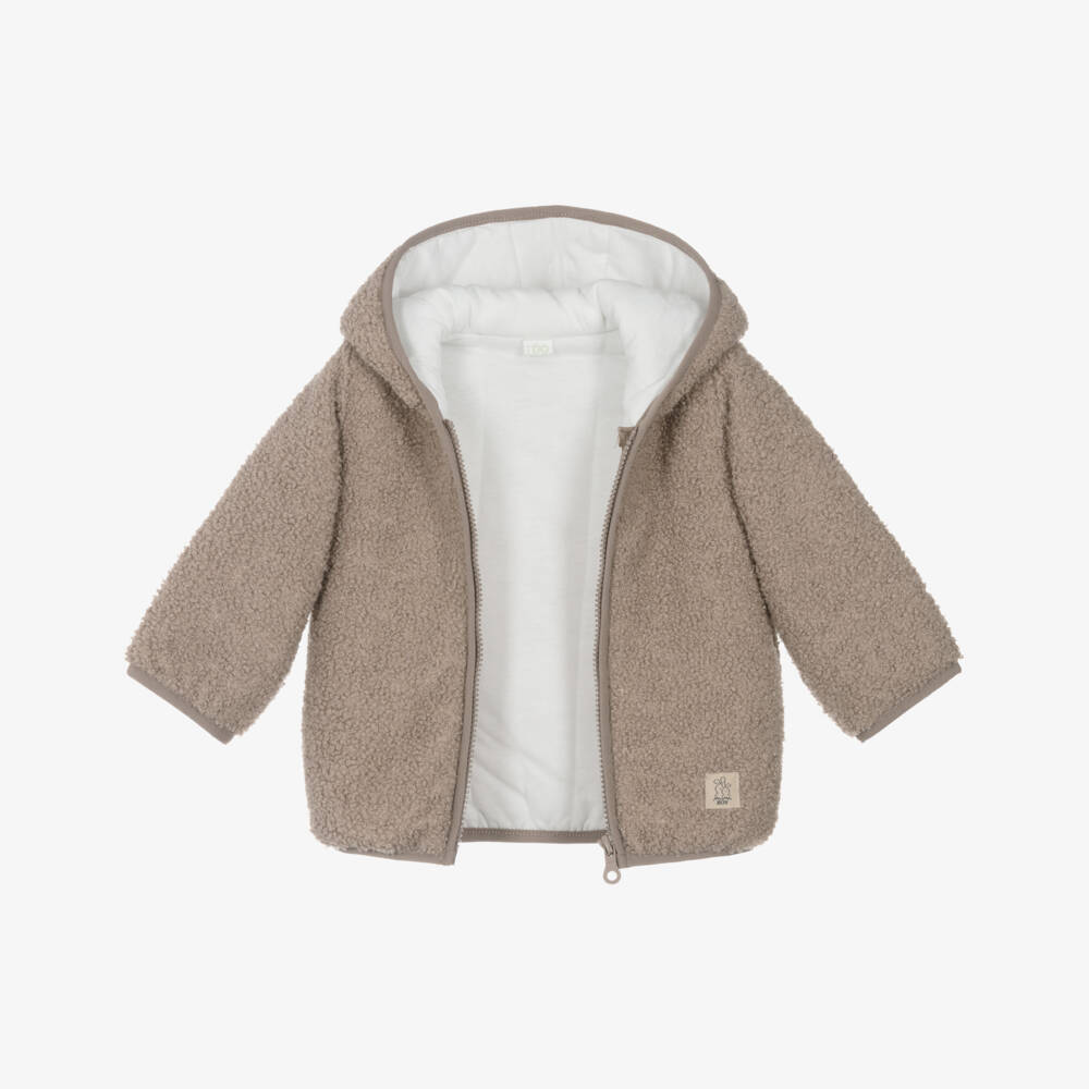 iDO-Baby Boys Beige Teddy Fleece Pram Coat | Childrensalon Outlet