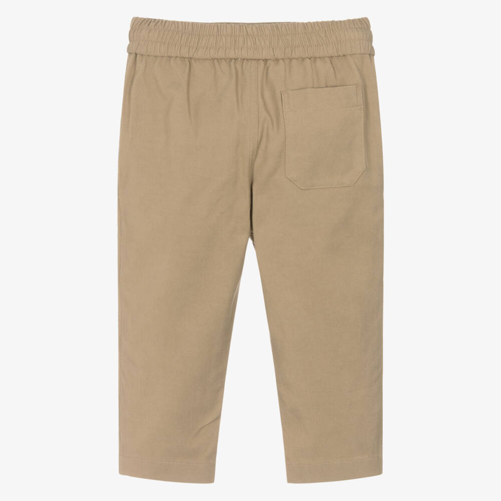 Burberry-Baby Boys Beige Twill EKD Trousers | Childrensalon Outlet