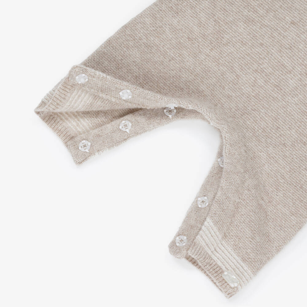 Tartine et Chocolat-Baby Boys Beige Wool & Cashmere Knitted Romper | Childrensalon Outlet