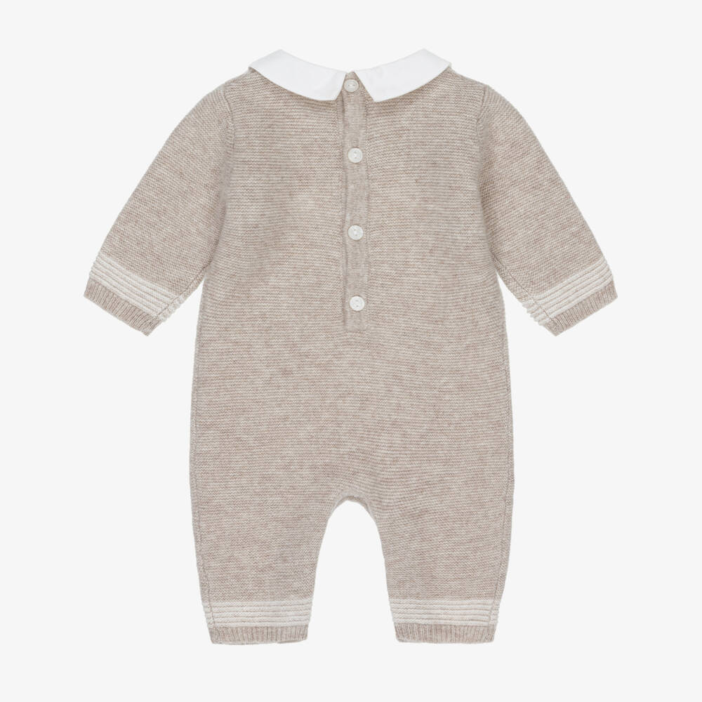 Tartine et Chocolat-Baby Boys Beige Wool & Cashmere Knitted Romper | Childrensalon Outlet