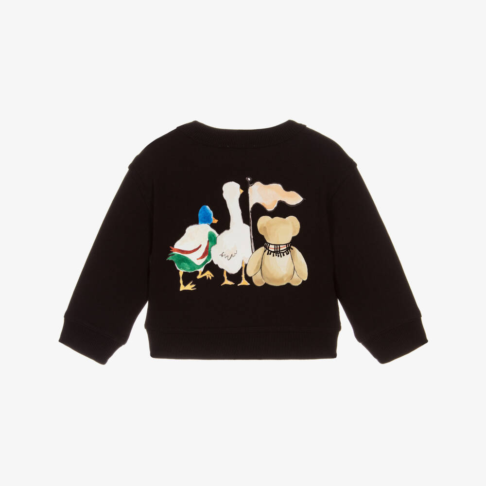 Burberry-Baby Boys Black Cotton Thomas Bear & Friends Sweatshirt | Childrensalon Outlet