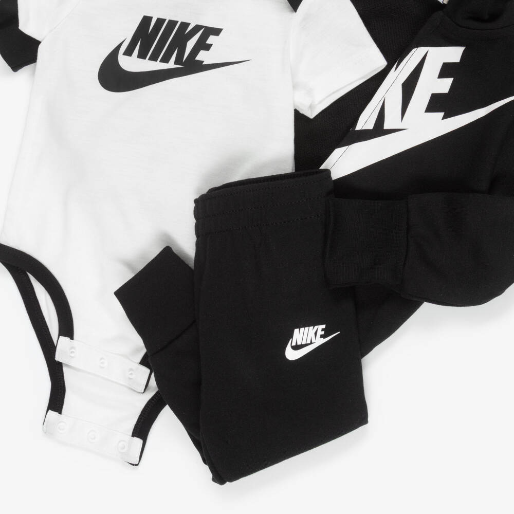 Nike-Baby Boys Black & Ivory Swoosh Logo Tracksuit Set | Childrensalon Outlet