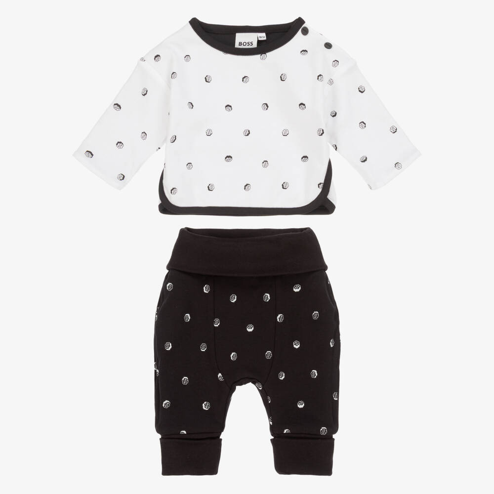 BOSS-Baby Boys Black Trouser Set With Reversible Top | Childrensalon Outlet