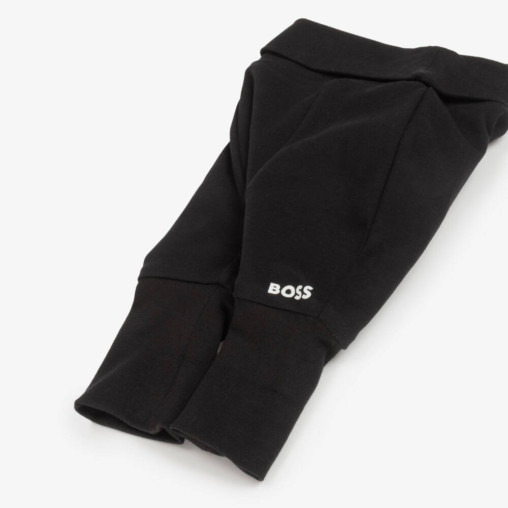 BOSS-Baby Boys Black Trouser Set With Reversible Top | Childrensalon Outlet
