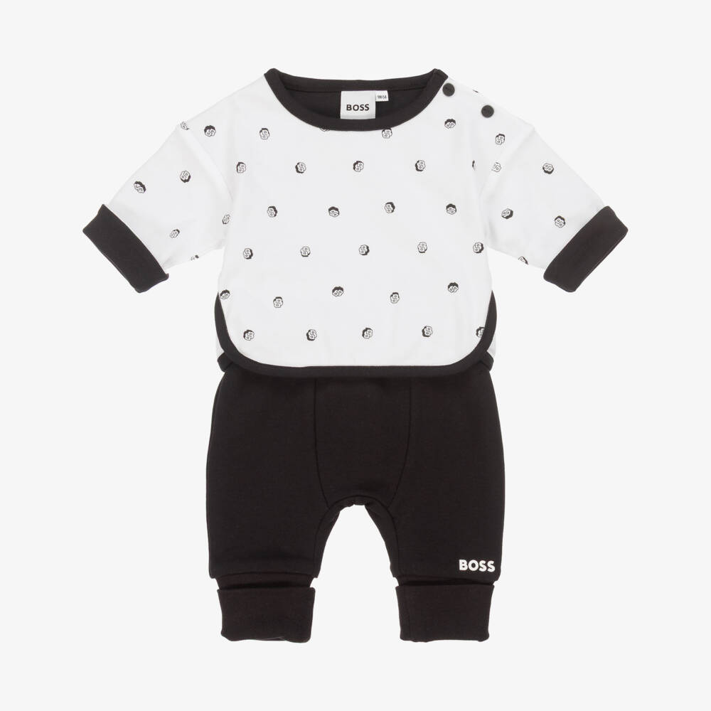 BOSS-Baby Boys Black Trouser Set With Reversible Top | Childrensalon Outlet