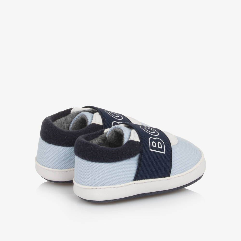 BOSS-Baby Boys Blue Canvas Pre-Walker Shoes | Childrensalon Outlet