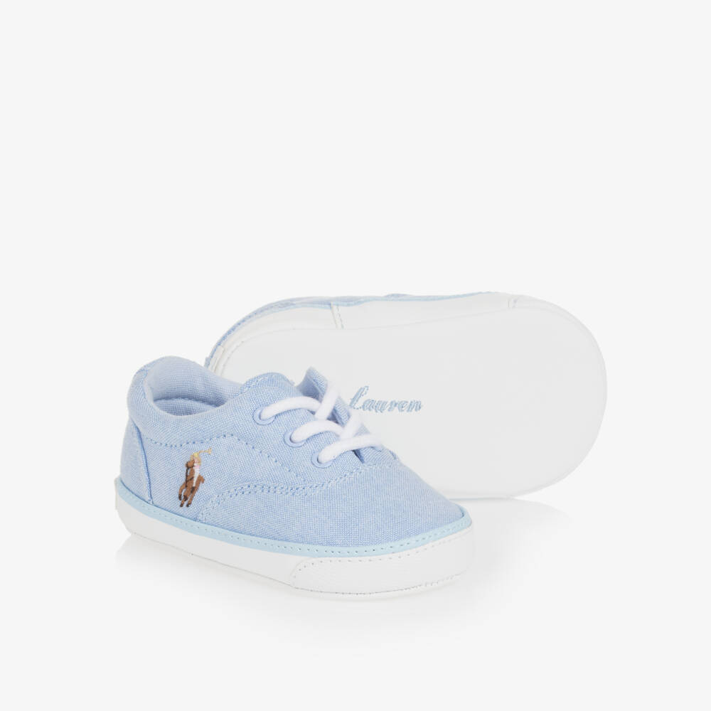 Ralph Lauren-Baby Boys Blue Canvas Pre-Walker Trainers | Childrensalon Outlet