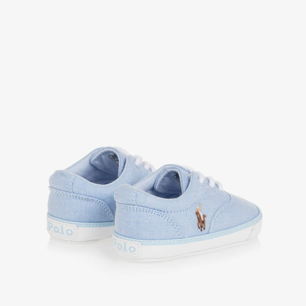 Ralph Lauren-Baby Boys Blue Canvas Pre-Walker Trainers | Childrensalon Outlet