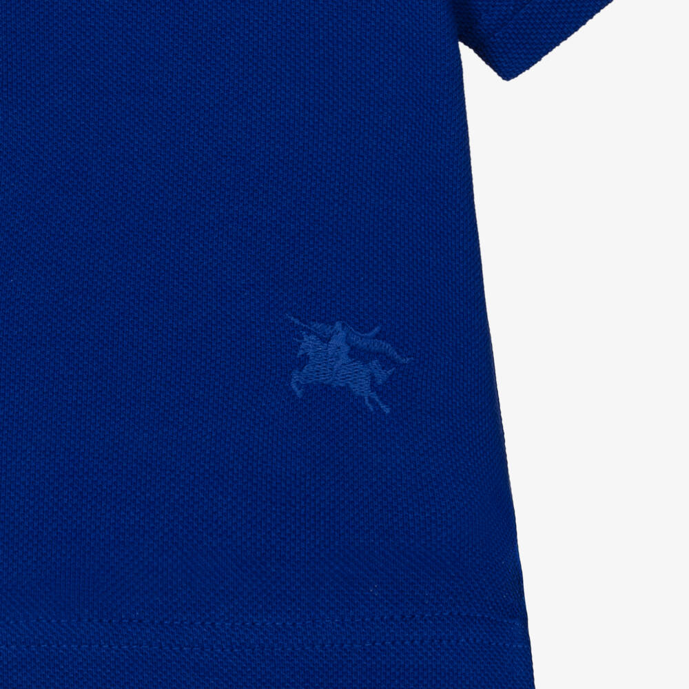 Burberry-Baby Boys Blue Check Polo Shirt | Childrensalon Outlet