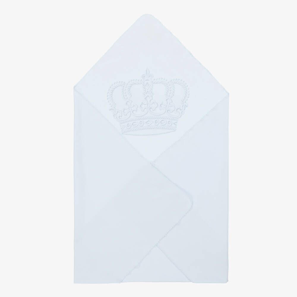 Sofija-Baby Boys Blue Cotton Blanket & Hat Set | Childrensalon Outlet