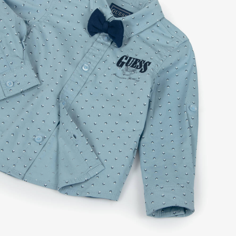 Guess-Baby Boys Blue Cotton Jersey Waistcoat Suit | Childrensalon Outlet