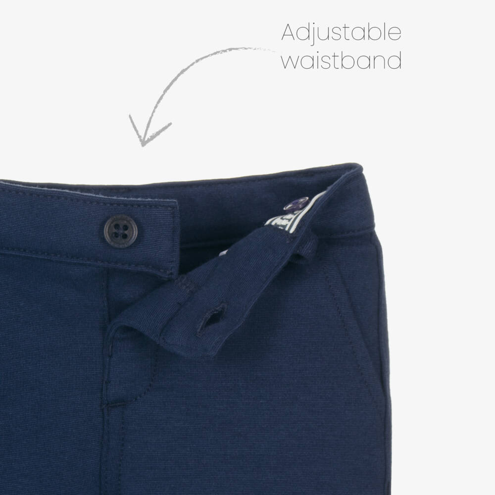 Guess-Baby Boys Blue Cotton Jersey Waistcoat Suit | Childrensalon Outlet