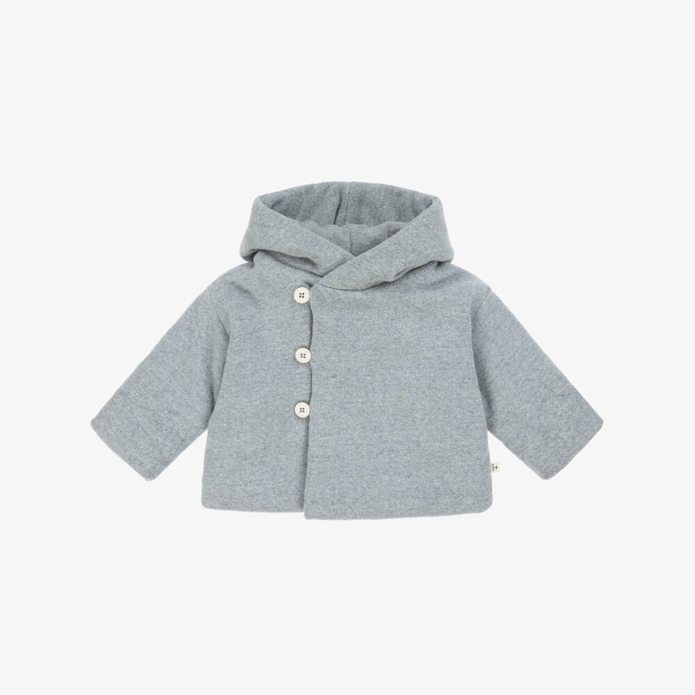 1 + in the family-Синий вязаный пальто с капюшоном для мальчиков | Childrensalon Outlet