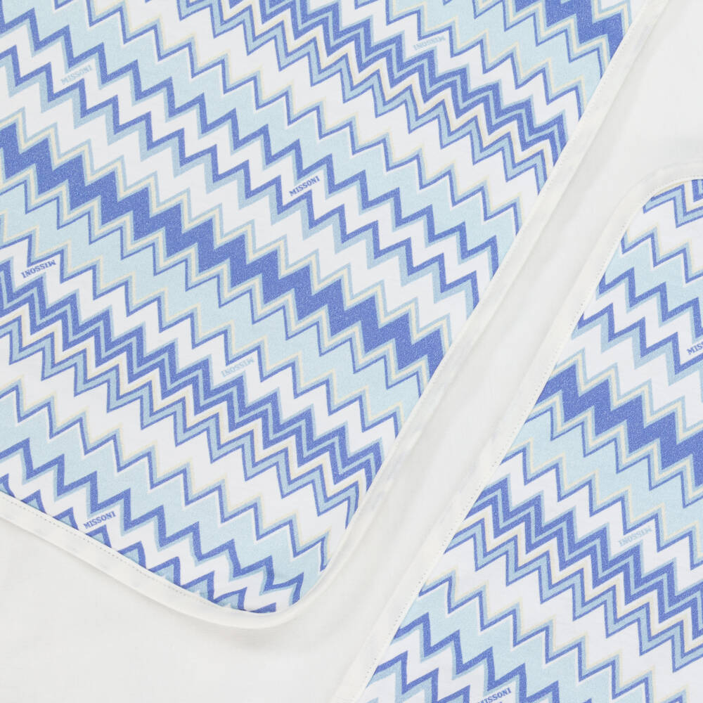 Missoni-Baby Boys Blue Cotton Zigzag Blanket (78cm) | Childrensalon Outlet
