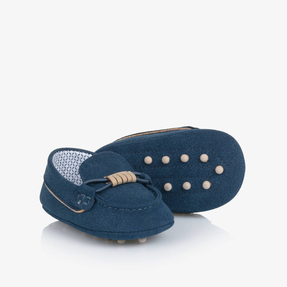 Mayoral Newborn-Baby Boys Blue Faux Suede Pre Walker Moccasins | Childrensalon Outlet