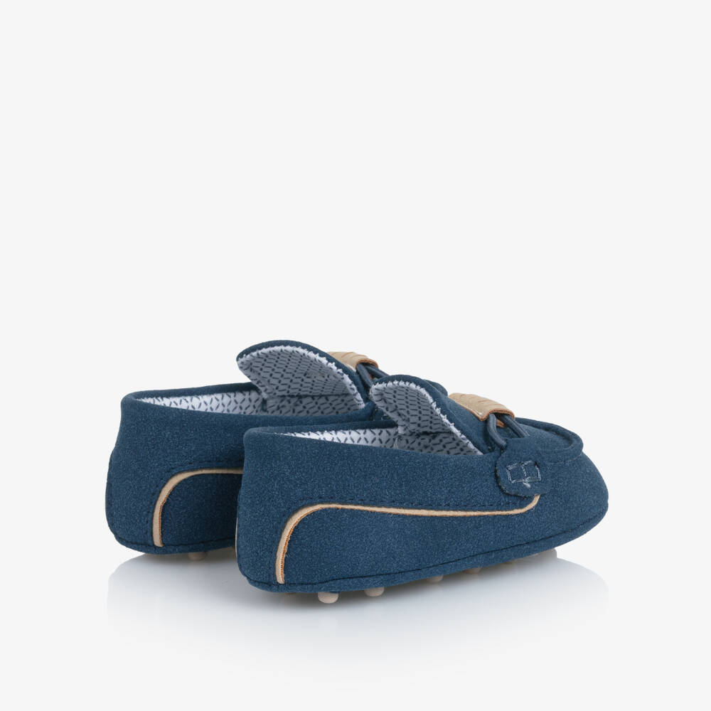Mayoral Newborn-Baby Boys Blue Faux Suede Pre Walker Moccasins | Childrensalon Outlet