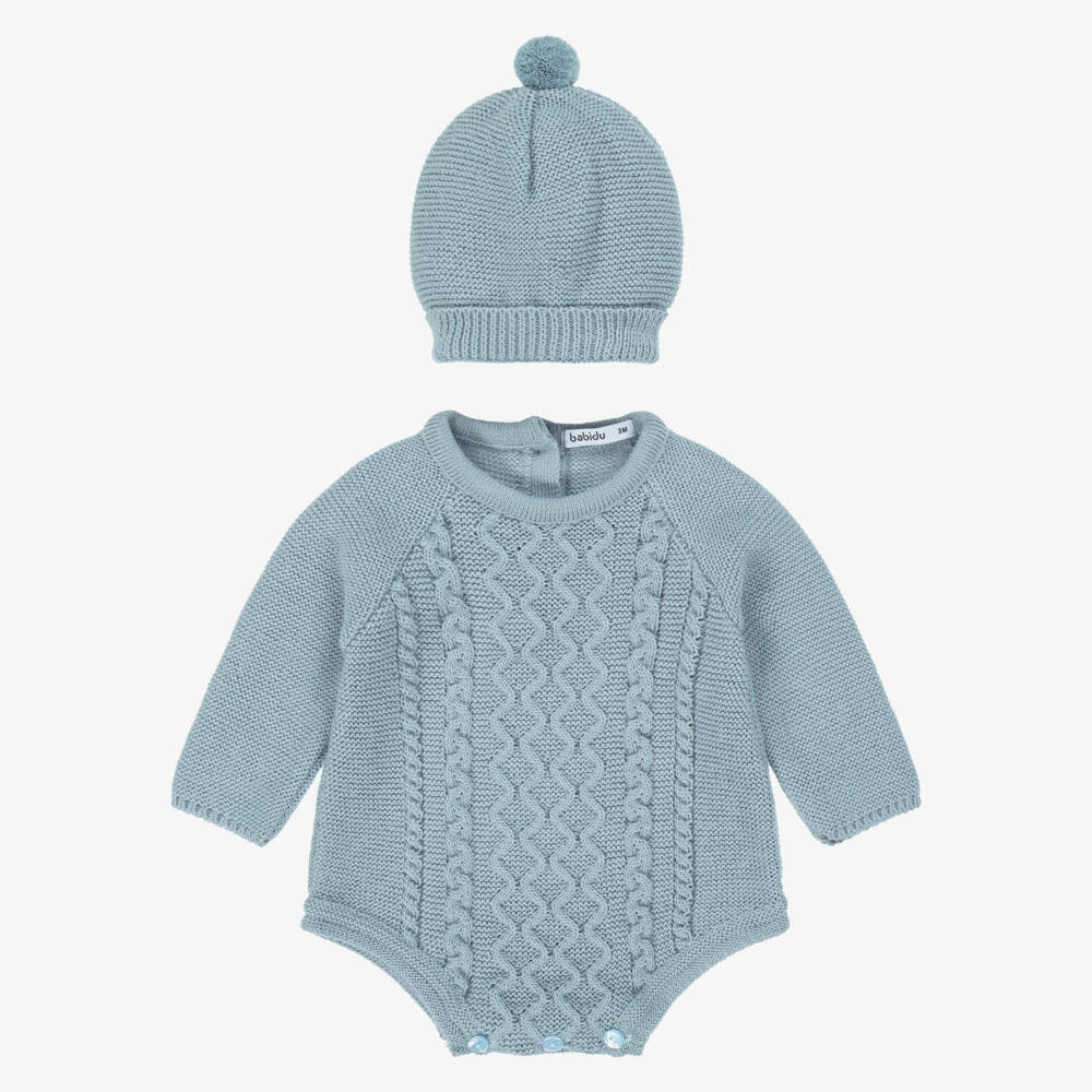 Babidu-Уютный синий вязаный комплект для мальчиков | Childrensalon Outlet