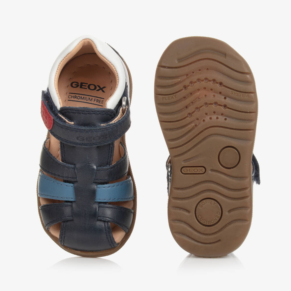 Geox-Baby Boys Blue Leather Sandals | Childrensalon Outlet