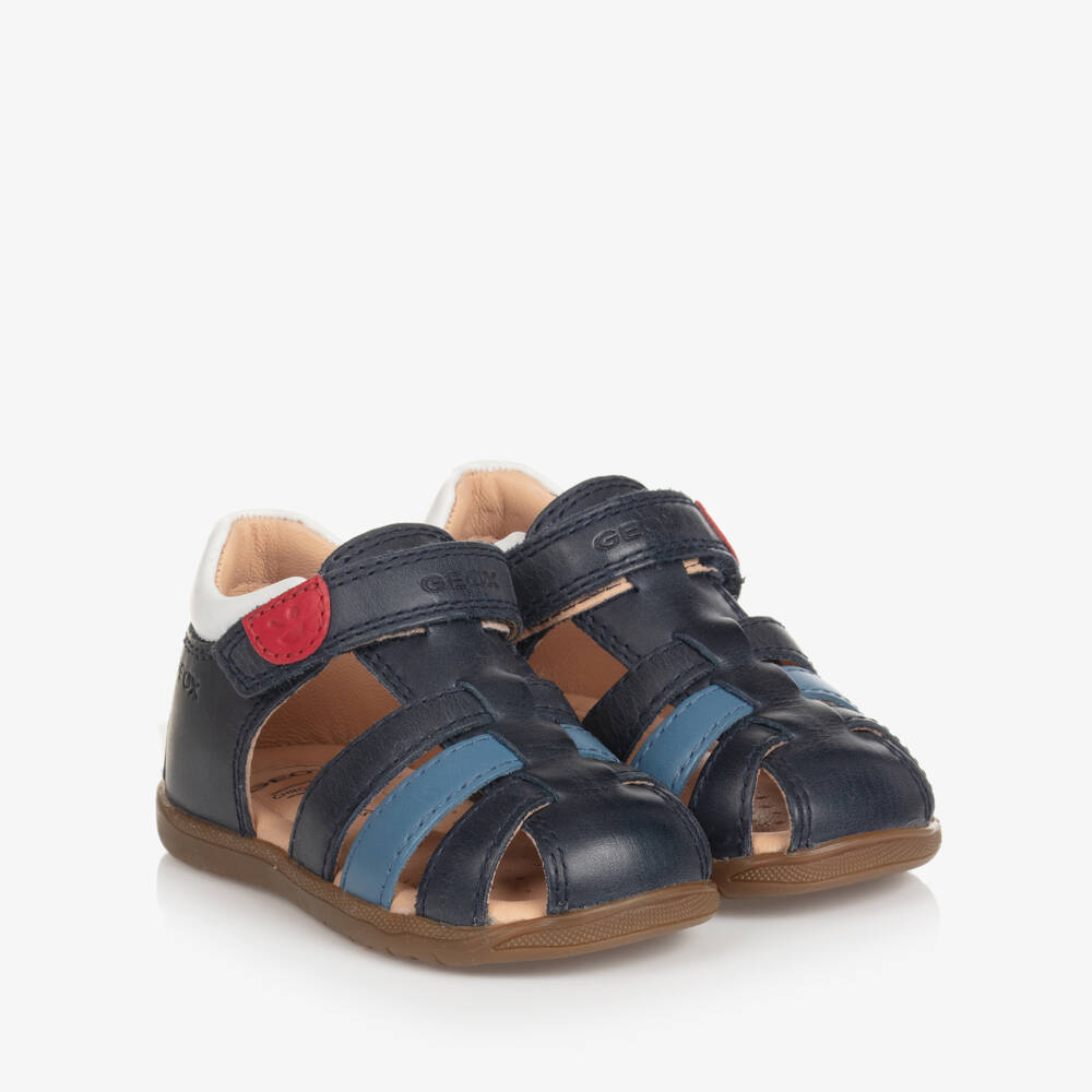 Geox-Baby Boys Blue Leather Sandals | Childrensalon Outlet
