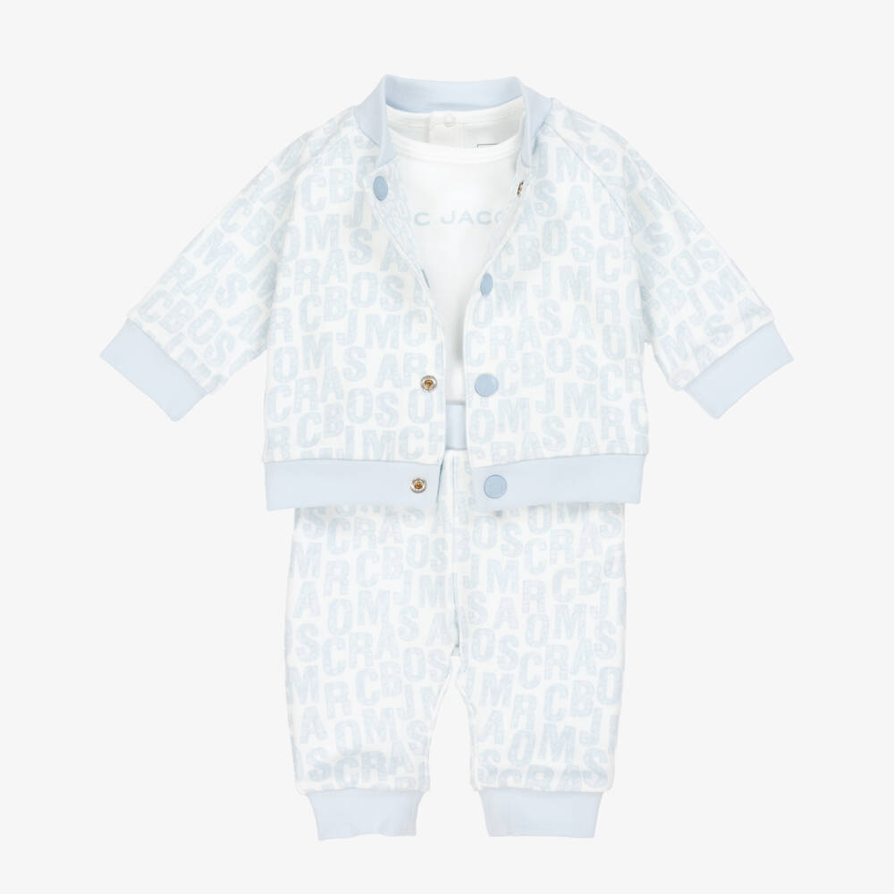 MARC JACOBS-Baby Boys Blue Reversible Cotton Jersey Trouser Set | Childrensalon Outlet