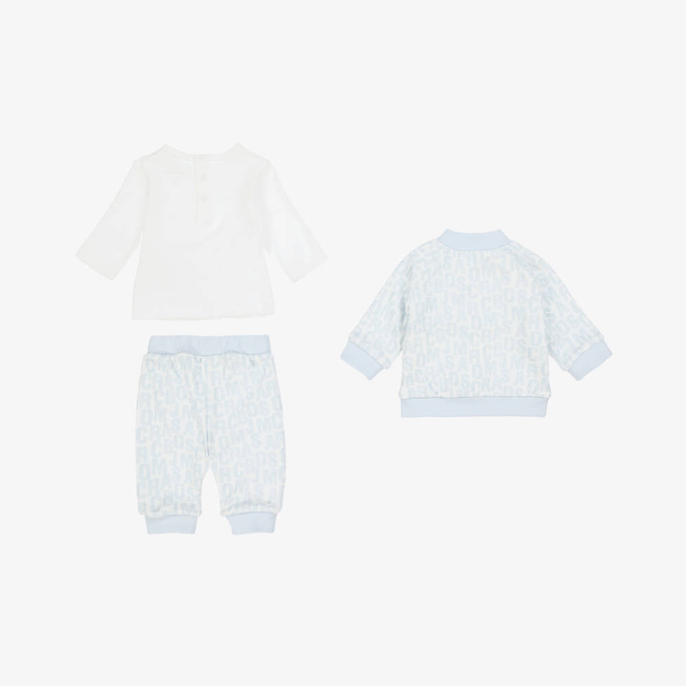 MARC JACOBS-Baby Boys Blue Reversible Cotton Jersey Trouser Set | Childrensalon Outlet