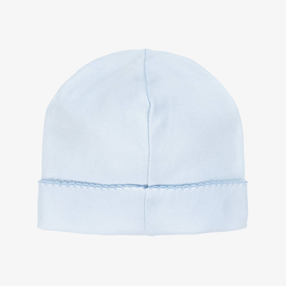 Kissy Kissy-Baby Boys Blue Teddy Bear Time Pima Cotton Hat | Childrensalon Outlet