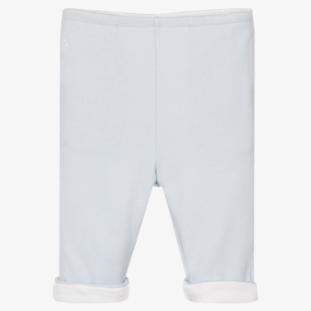 Ralph Lauren-Baby Boys Blue & White Reversible Cotton Trousers | Childrensalon Outlet