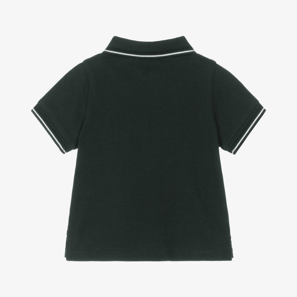 Emporio Armani-Baby Boys Green Cotton Polo Shirt | Childrensalon Outlet