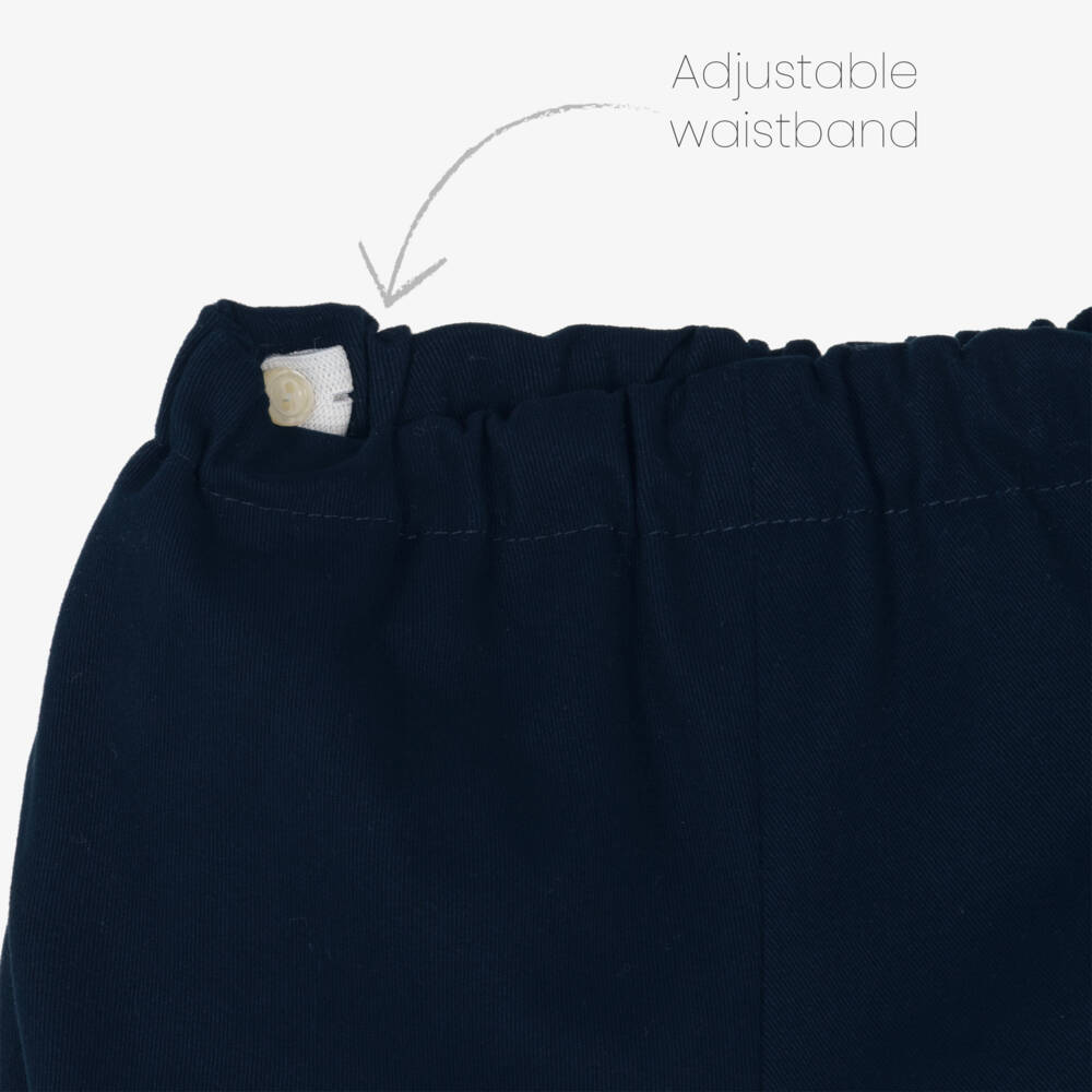 Artesanía Granlei-Baby Boys Grey & Blue Cotton Shorts Set | Childrensalon Outlet