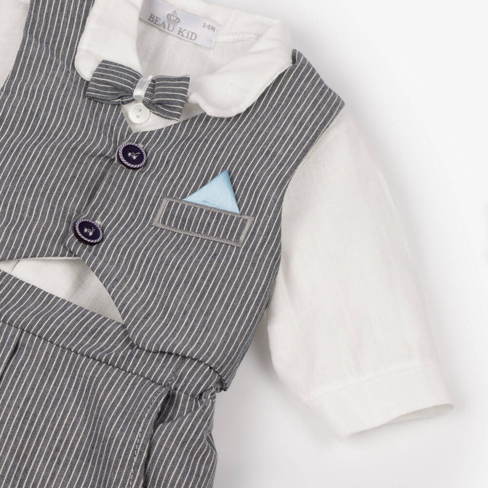 Beau KiD-Baby Boys Grey Waistcoat Suit | Childrensalon Outlet