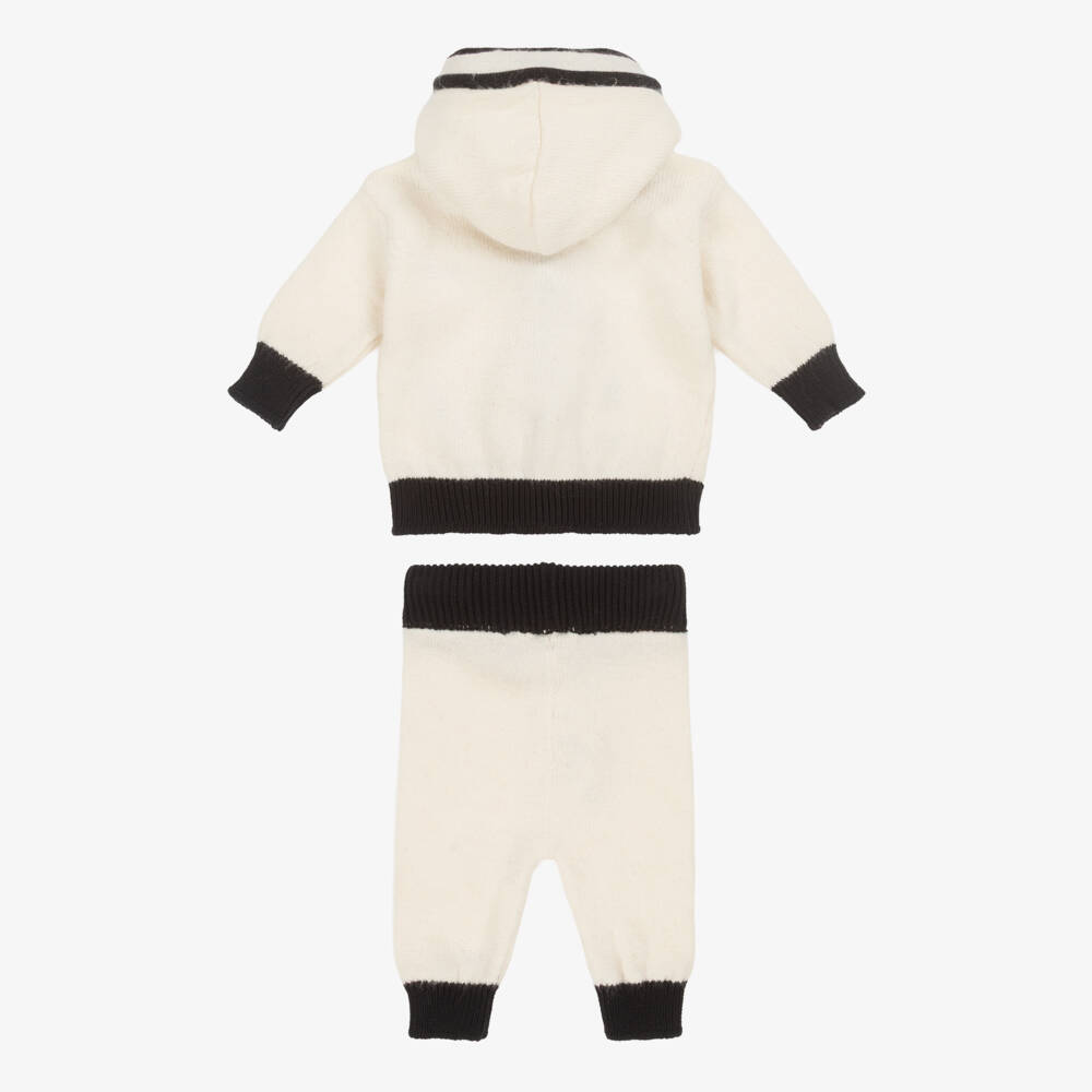 BOSS-Baby Boys Ivory & Black Knitted Tracksuit | Childrensalon Outlet