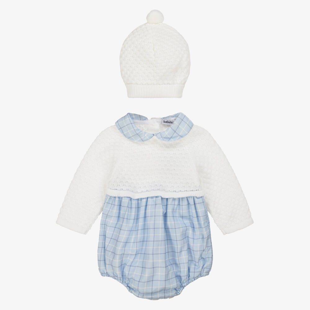 Babidu-Кремово-синий вязаный комплект для мальчиков | Childrensalon Outlet