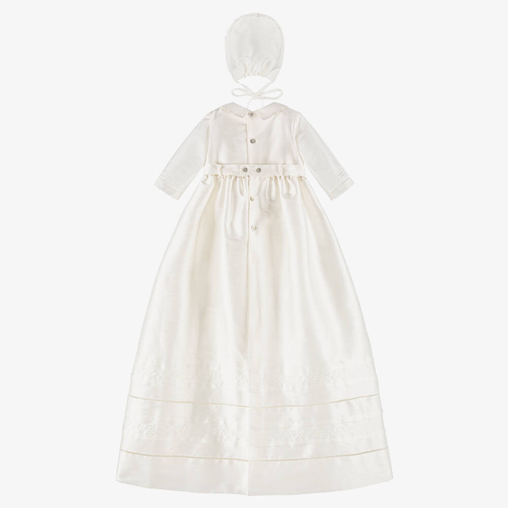 Pretty Originals-Baby Boys Ivory Ceremony Gown & Bonnet Set | Childrensalon Outlet