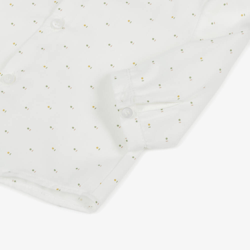 Mayoral Newborn-Baby Boys Ivory Cotton Shirt & Beige Bow Tie | Childrensalon Outlet