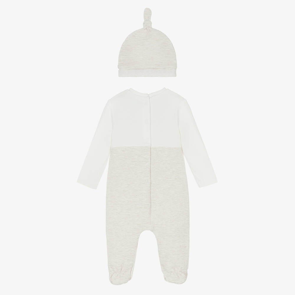Mayoral Для новорожденных-Baby Boys Ivory Cotton Train Babysuit Set | Childrensalon Outlet