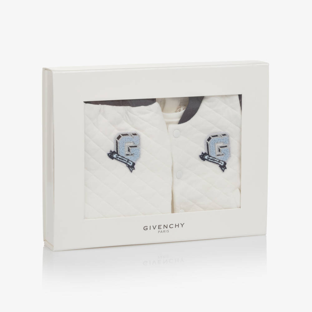 Givenchy-Baby Boys Ivory Quilted Jersey Trouser Set | Childrensalon Outlet