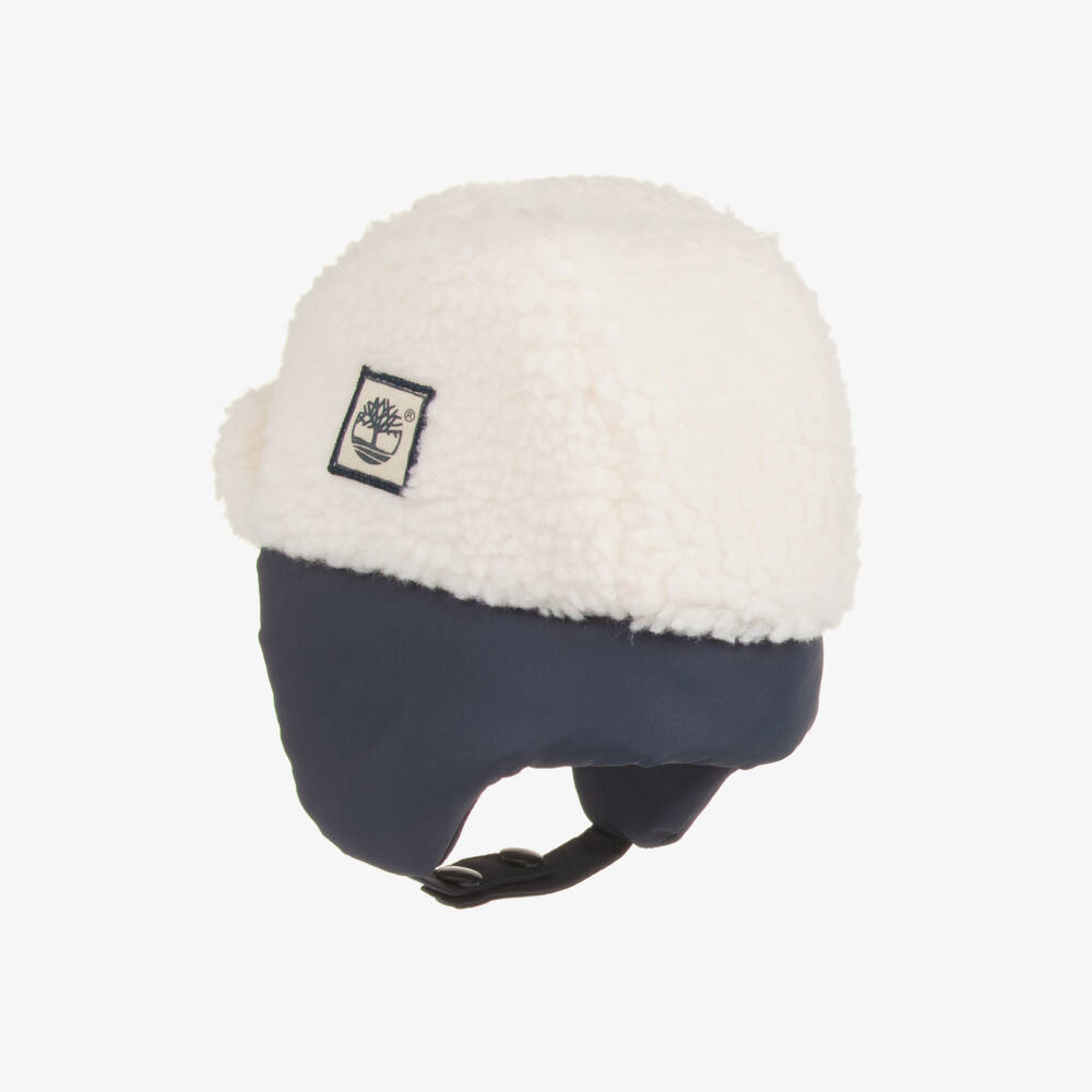 Timberland-Baby Boys Ivory Sherpa Fleece Trapper Hat | Childrensalon Outlet