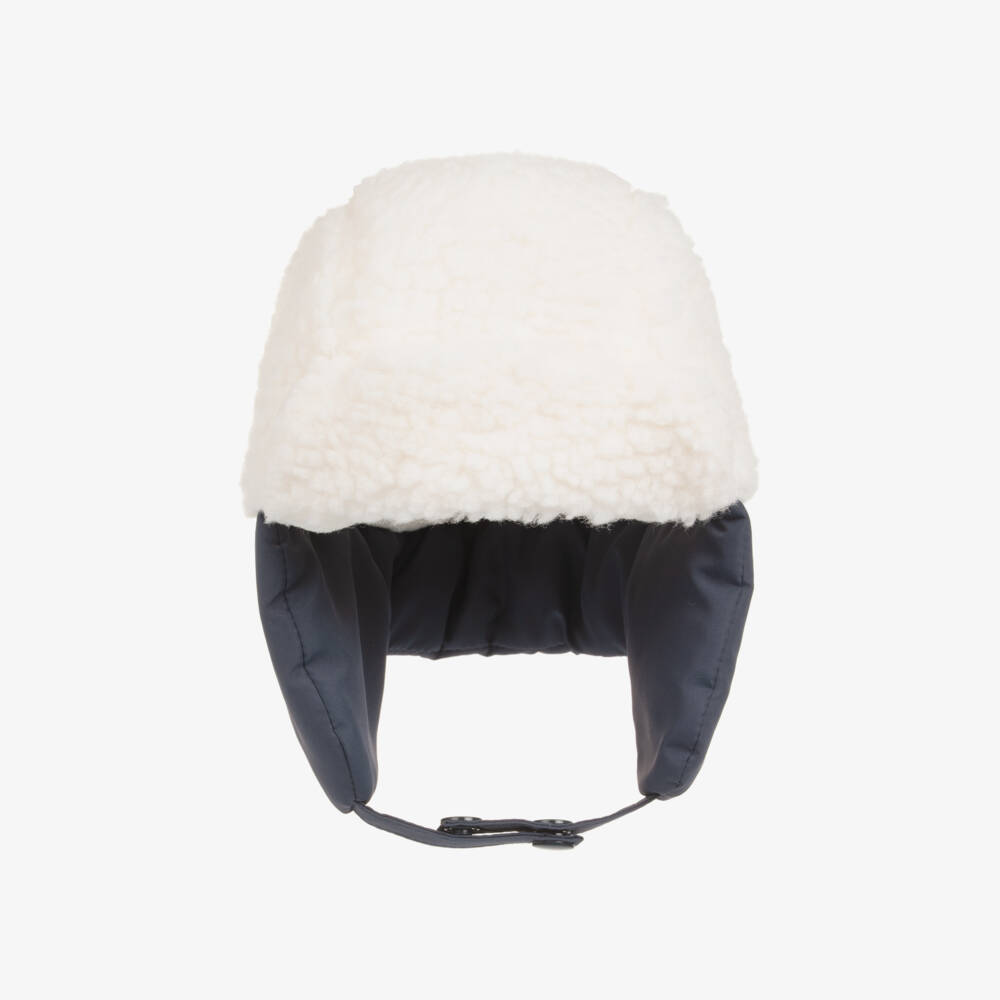 Timberland-Baby Boys Ivory Sherpa Fleece Trapper Hat | Childrensalon Outlet