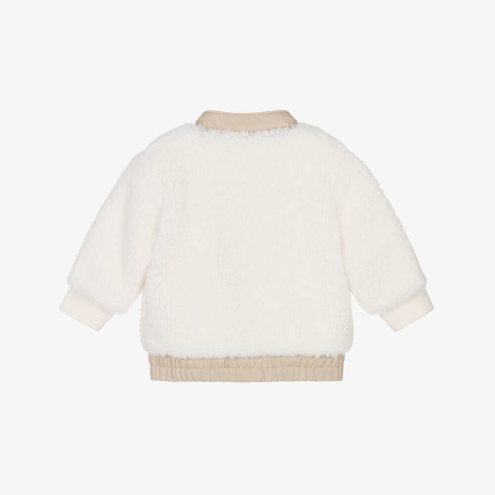 Timberland-Baby Boys Ivory Teddy Fleece Zip-Up Top | Childrensalon Outlet