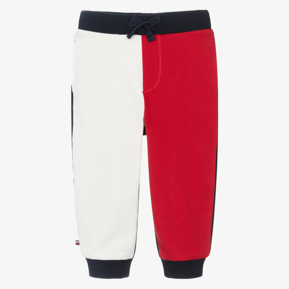 Tommy Hilfiger-Baby Boys Navy Blue Cotton Colourblock Joggers | Childrensalon Outlet
