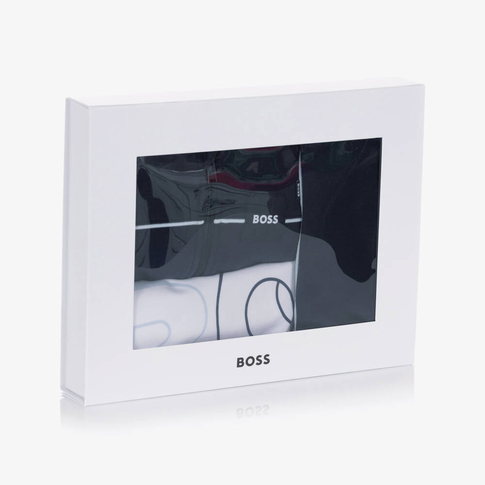 BOSS-Baby Boys Navy Blue Cotton Tracksuit Set | Childrensalon Outlet