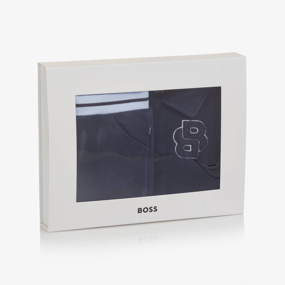 BOSS-Baby Boys Navy Blue Fleece Tracksuit | Childrensalon Outlet