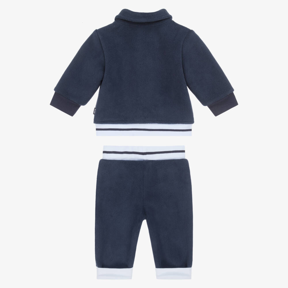 BOSS-Baby Boys Navy Blue Fleece Tracksuit | Childrensalon Outlet