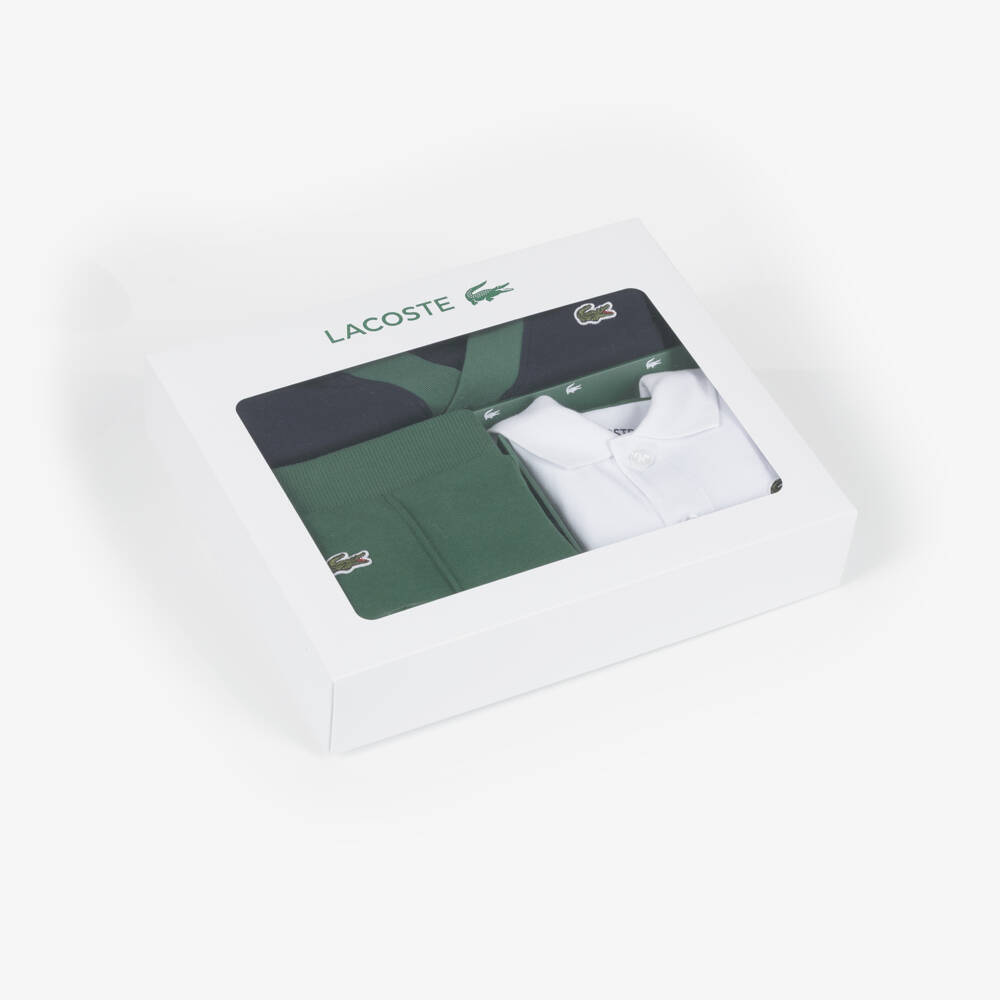 Lacoste-Baby Boys Navy Blue & Green Trouser Set | Childrensalon Outlet