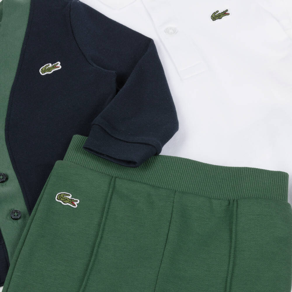 Lacoste-Baby Boys Navy Blue & Green Trouser Set | Childrensalon Outlet