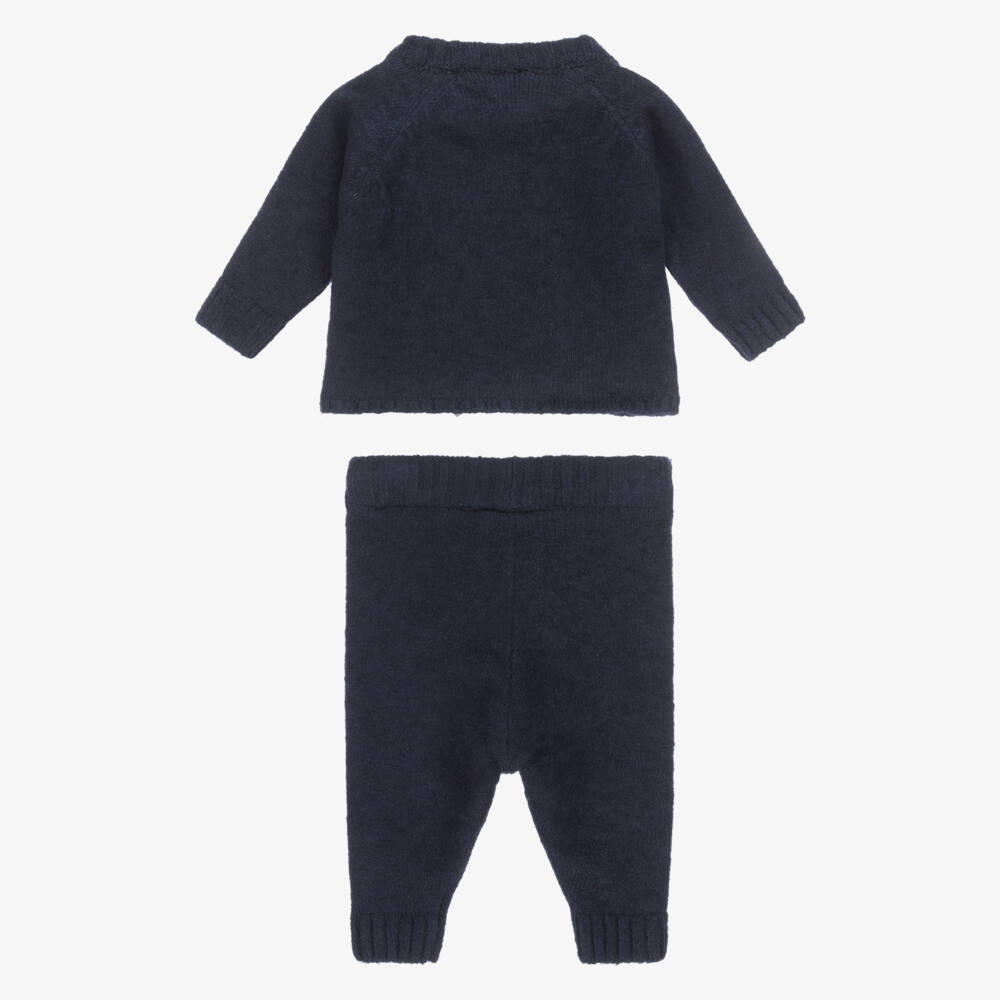 BOSS-Baby Boys Navy Blue Knitted Top & Trouser Set | Childrensalon Outlet