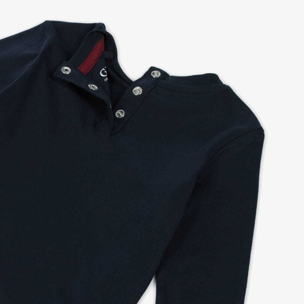Guess-Baby Boys Navy Blue Organic Cotton Teddy Bear & Logo Top | Childrensalon Outlet
