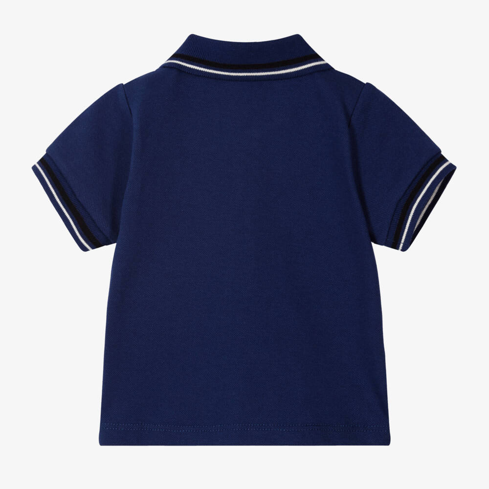 Emporio Armani-Baby Boys Navy Blue Piqué Eagle Polo Shirt | Childrensalon Outlet